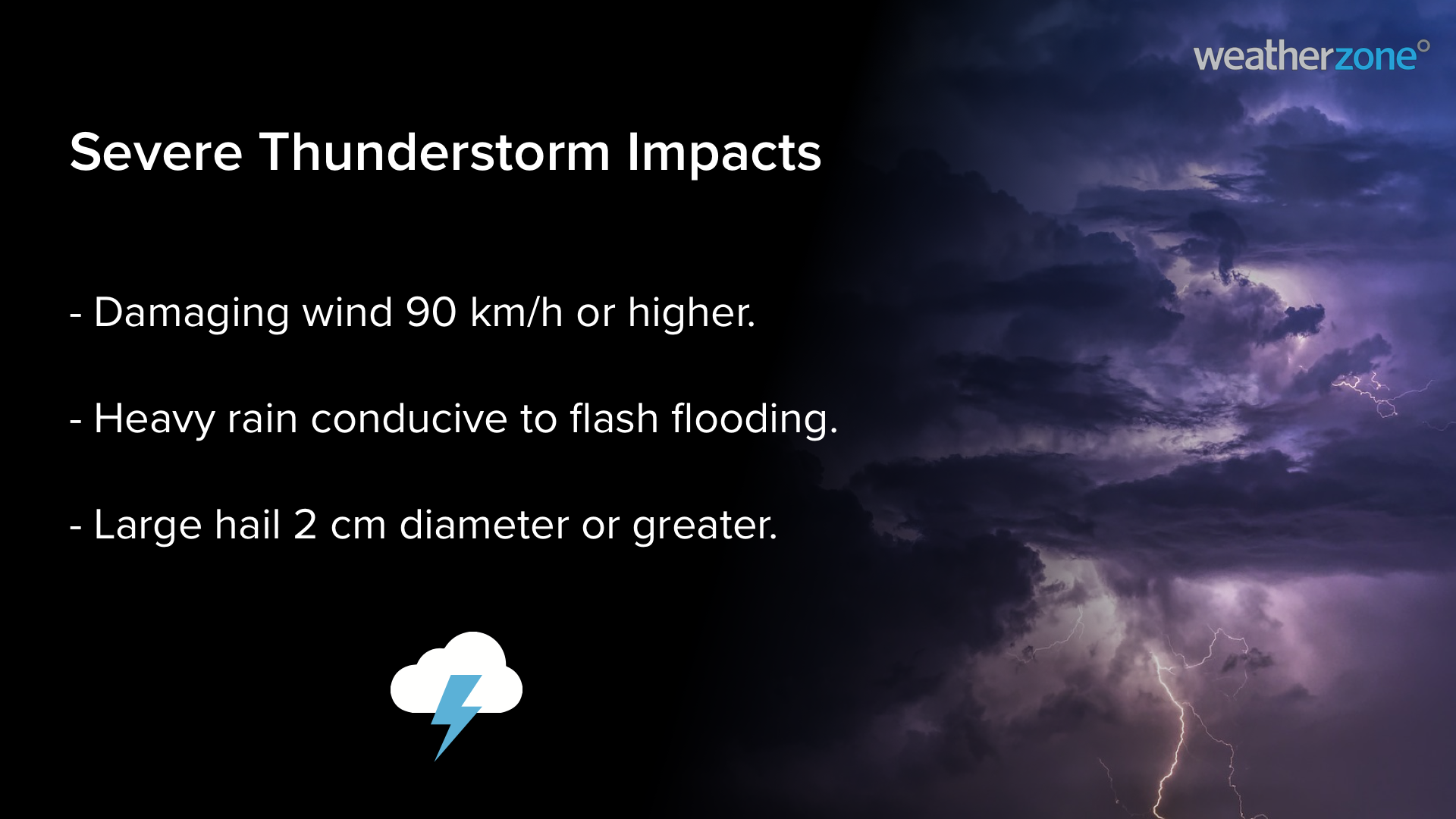 What makes a thunderstorm severe?